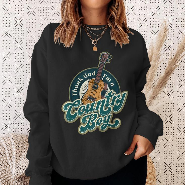 Thank God Im A Countryboy Country Music Hat Cowgirl Band Sweatshirt Gifts for Her