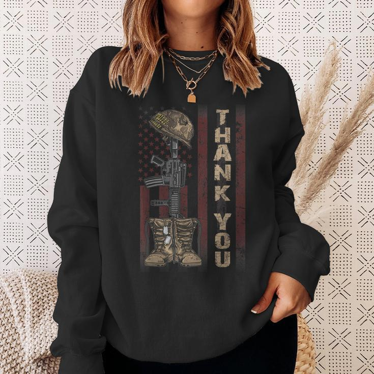 Thank You Army Soldiers Military Navy July 4Th Veterans Gift Sweatshirt Gifts for Her