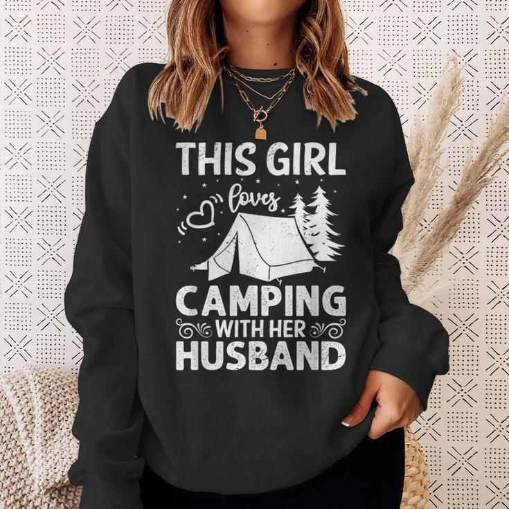 This Girl Loves Camping With Her Husband Outdoor Travel Sweatshirt Gifts for Her