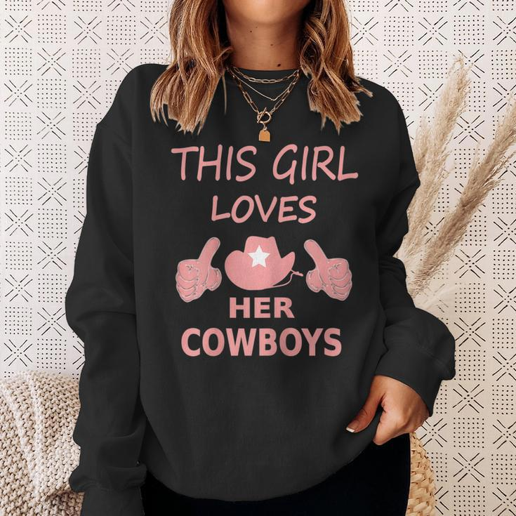 This Girl Loves Her Cowboys Cute Football Cowgirl Sweatshirt Gifts for Her