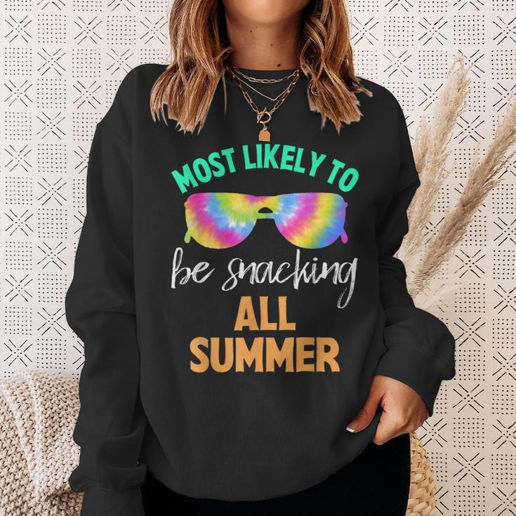 Tie Dye Most Likely To Be Snacking All Summer Sweatshirt Gifts for Her