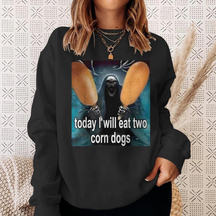 Today I Will Eat Two Corn Dogs Trendy Meme Sweatshirt Gifts for Her