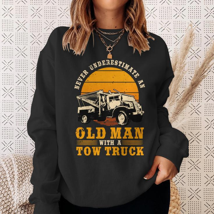 Tow Truck Driver Gifts Never Underestimate An Old Man Sweatshirt Gifts for Her