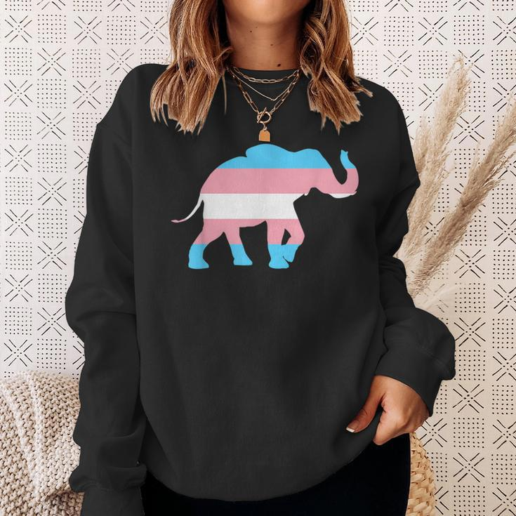 Transgender Elephant Trans Pride Flag Ftm Mtf Elephant Lover Sweatshirt Gifts for Her