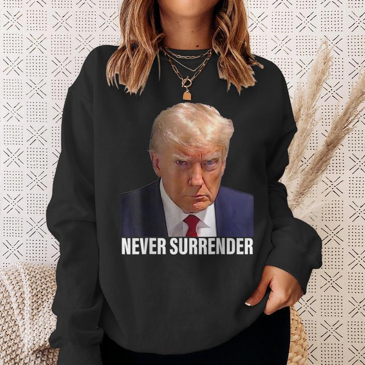 Trump 2024 Never Surrender Pro Trump Shot Sweatshirt Gifts for Her