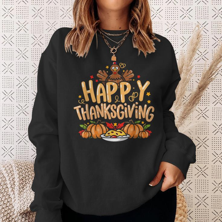 Turkey Day Happy Thanksgiving Family Dinner Thanksgiving Sweatshirt Gifts for Her