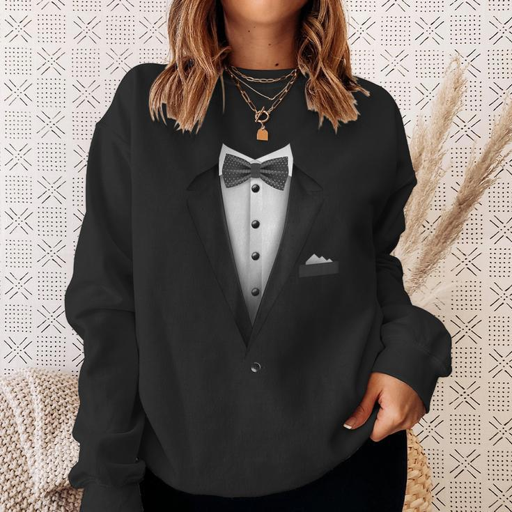Tuxedo With Bowtie For Wedding And Special Occasions Sweatshirt Gifts for Her