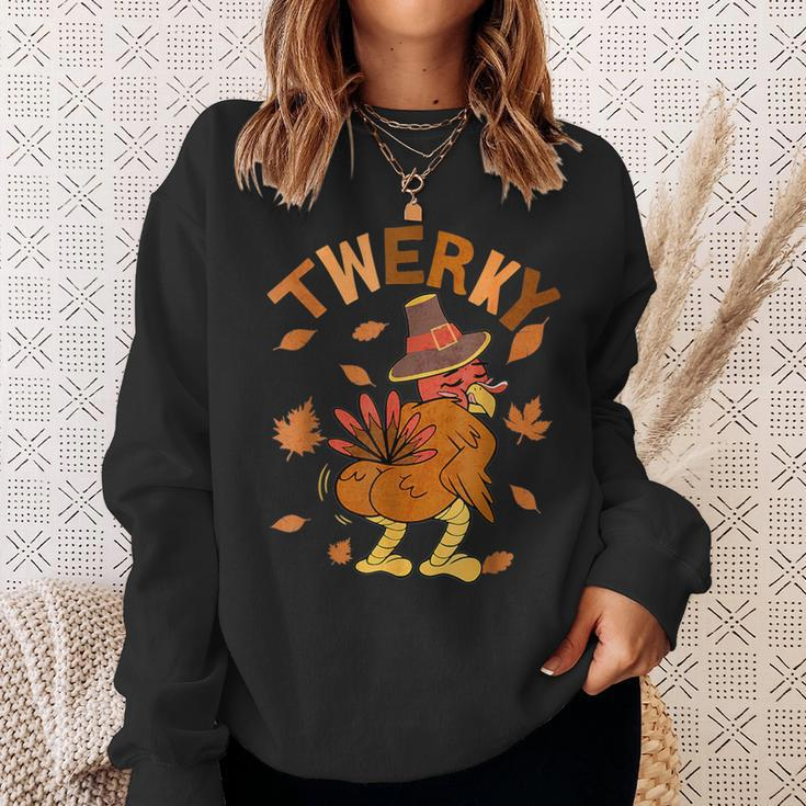 Twerky Thanksgiving Turkey Butt Twerk Dance Pun 2023 Sweatshirt Gifts for Her
