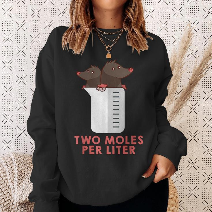 Two Moles Per Liter Chemistry Science Sweatshirt Gifts for Her