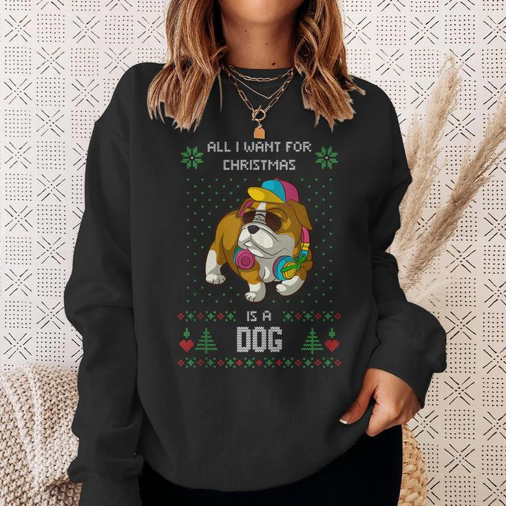 Ugly Christmas Sweater Bully American Bulldog Dog Sweatshirt Gifts for Her