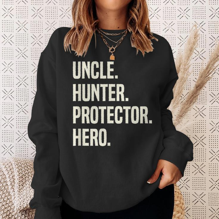 Uncle Hunter Protector Hero Uncle Profession Superhero Sweatshirt Gifts for Her