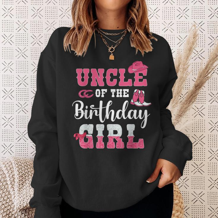 Uncle Of The Birthday Girl Western Cowgirl Themed 2Nd Bday Sweatshirt Gifts for Her