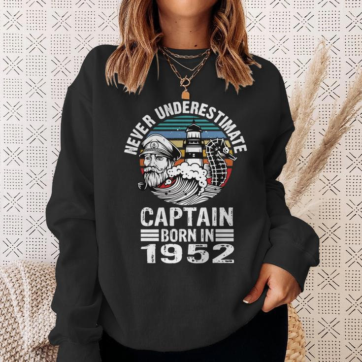 Never Underestimate Captain Born In 1952 Captain Sailing Sweatshirt Gifts for Her