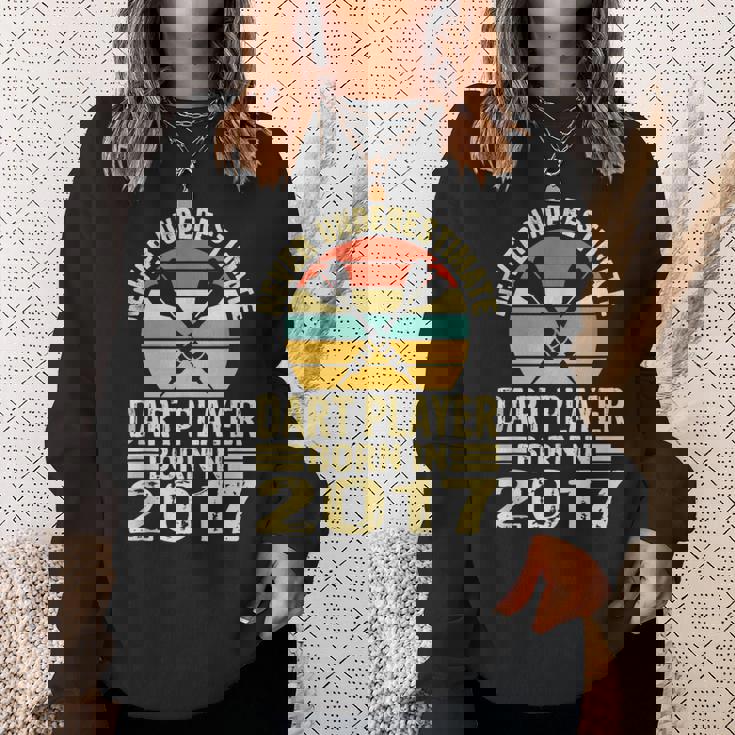 Never Underestimate Dart Player Born In 2017 Dart Darts Sweatshirt Gifts for Her