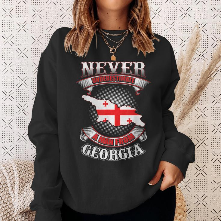 Never Underestimate Georgia Georgia Country Map Sweatshirt Gifts for Her
