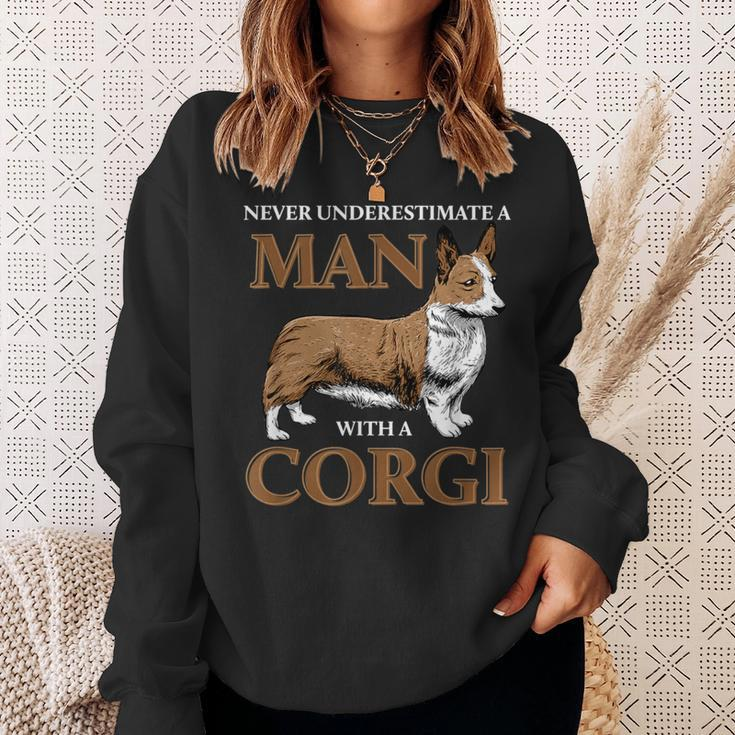 Never Underestimate A Man With A Corgi Dog Lover Sweatshirt Gifts for Her