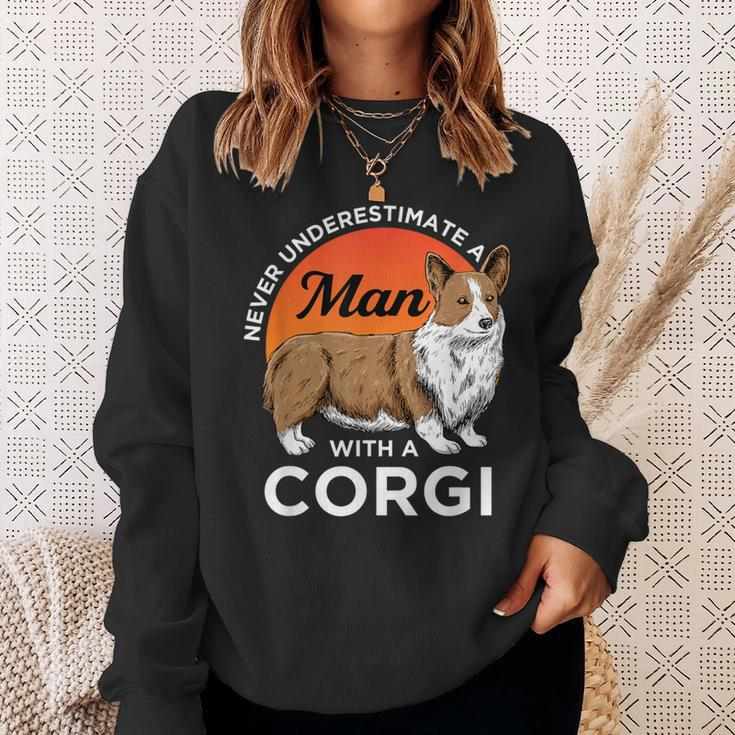 Never Underestimate A Man With A Corgie Dog Lover Sweatshirt Gifts for Her