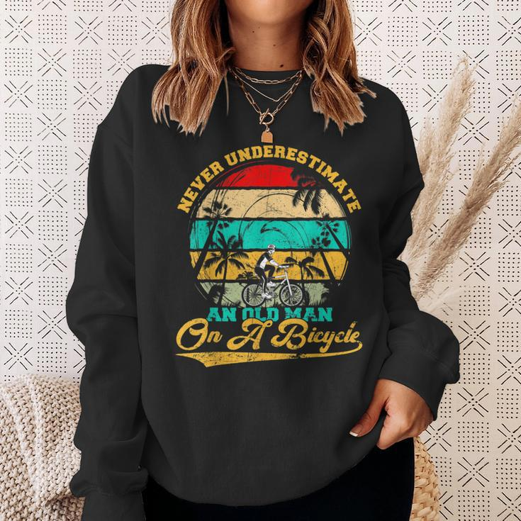 Never Underestimate An Old Man On A Bicycle Cycling Lover Sweatshirt Gifts for Her