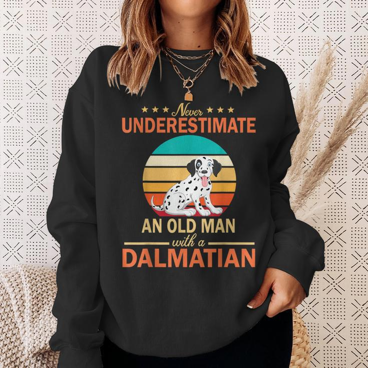 Never Underestimate An Old Man With A Dalmatian Dogs Father Sweatshirt Gifts for Her