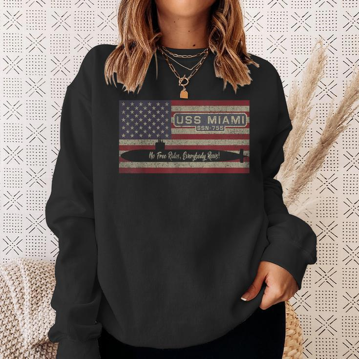 Uss Miami Ssn-755 Submarine Usa American Flag Sweatshirt Gifts for Her
