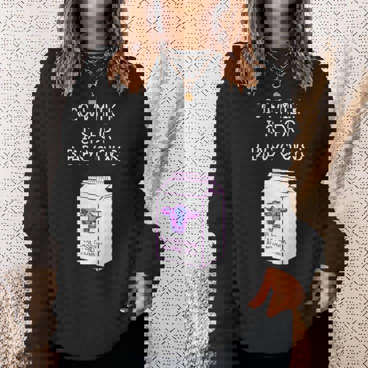 Vegan Cruelty Free Dairy Is Scary Almond Milk Dairy Free Sweatshirt Gifts for Her