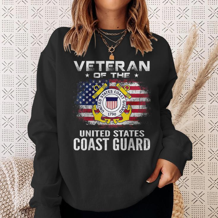 Veteran Of The United States Coast Guard With American Flag Veteran Funny Gifts Sweatshirt Gifts for Her