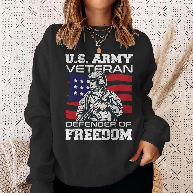 Veteran Vets Us Army Veteran Defender Of Freedom Fathers Veterans Day 3 Veterans Sweatshirt Gifts for Her