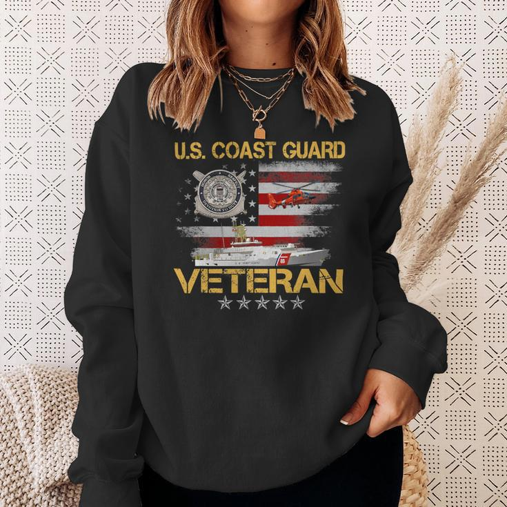 Veteran Vets US Coast Guard Veteran Flag Vintage Veterans Day Mens 150 Veterans Sweatshirt Gifts for Her
