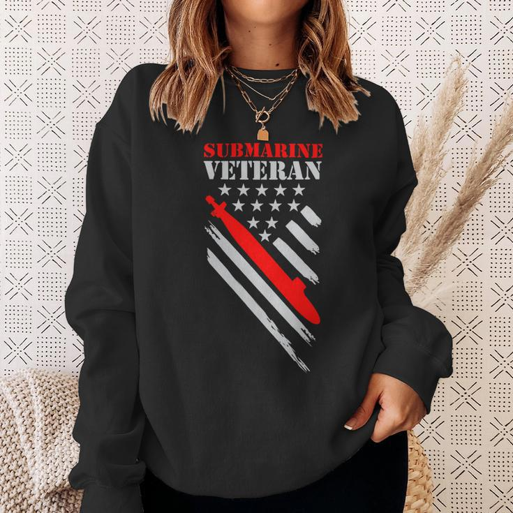 Veteran Vets Us Navy Submarine Veteran Usa Flag Vintage Submariner Veterans Sweatshirt Gifts for Her
