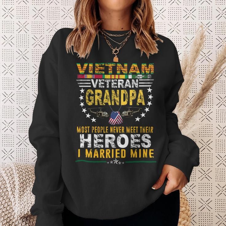 Veteran Vets Vietnam Veteran Grandpa Most People Never Meet Their Heroes Veterans Sweatshirt Gifts for Her