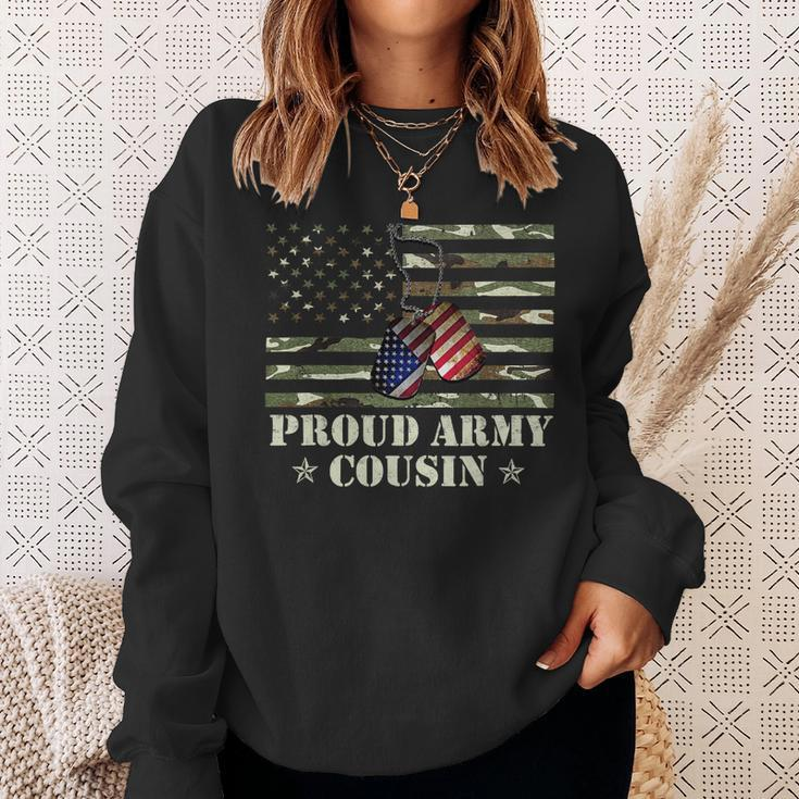 Veteran Vets Vintage American Flag Proud Army Cousin Veteran Day Gifts 71 Veterans Sweatshirt Gifts for Her