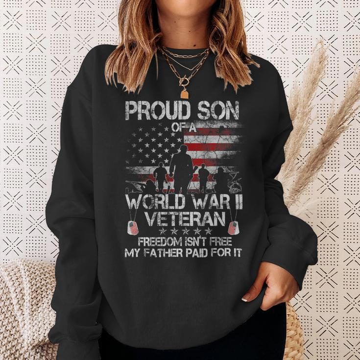 Veteran Vets Ww 2 Military Shirt Proud Son Of A Wwii Veterans Sweatshirt Gifts for Her