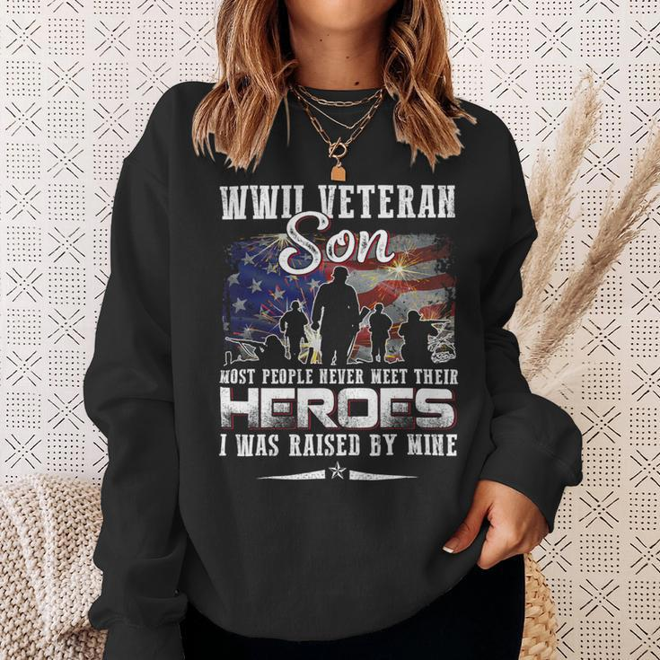 Veteran Vets Wwii Veteran Son Most People Never Meet Their Heroes 1 Veterans Sweatshirt Gifts for Her