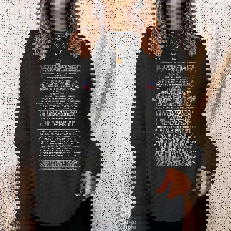 Veterans Creed Im A Veteran Proud Veterans Day Sweatshirt Gifts for Her