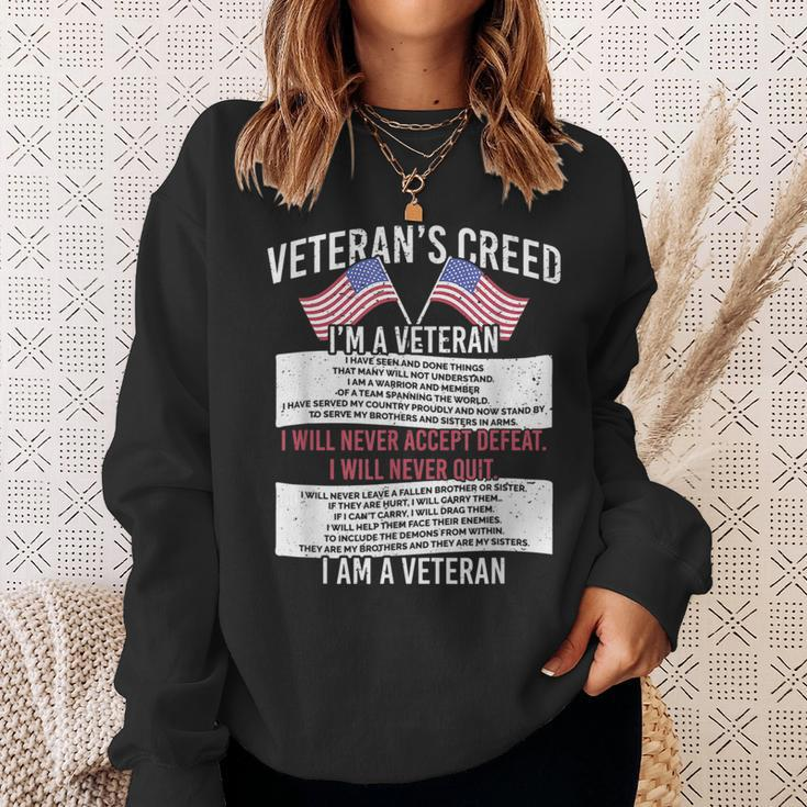 Veterans Creed Patriot Grandpa Chirstian Vietnam War Sweatshirt Gifts for Her