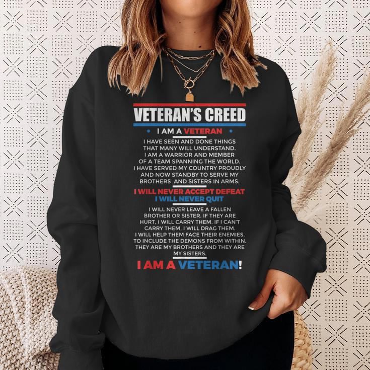 Veterans Creed Patriot Usa Military Comrades America Sweatshirt Gifts for Her