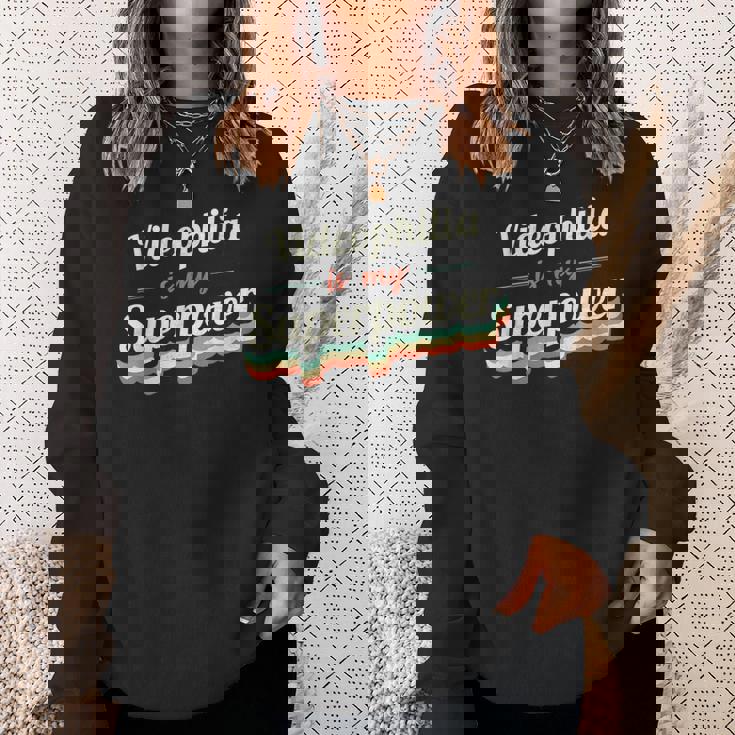 Videophilia Is My Superpower Videophilia Vintage Sweatshirt Gifts for Her