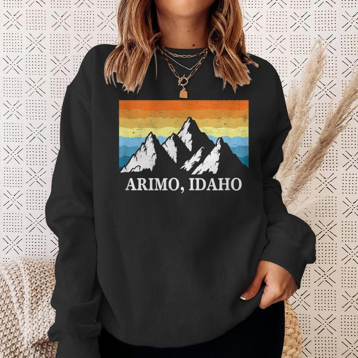 Vintage Arimo Idaho Mountain Hiking Souvenir Print Sweatshirt Gifts for Her