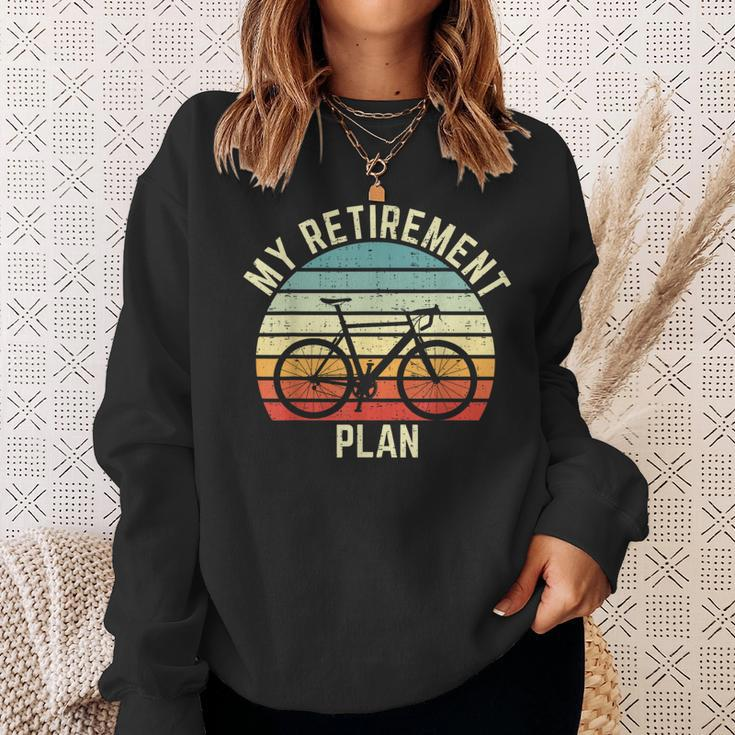 Vintage Bike Cycling My Retirement Plan Bicycle Ride Cyclist Sweatshirt Gifts for Her
