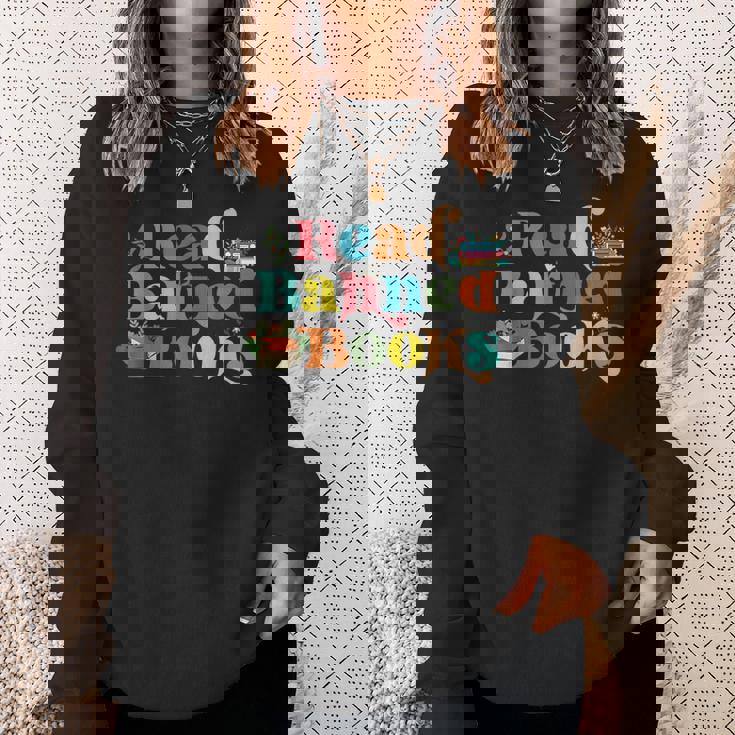Vintage Censorship Book Reading Nerd I Read Banned Books Reading Funny Designs Funny Gifts Sweatshirt Gifts for Her