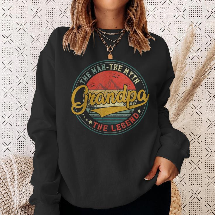 Vintage Grandpa Man Myth Legend Dad Fathers Day Gift Sweatshirt Gifts for Her