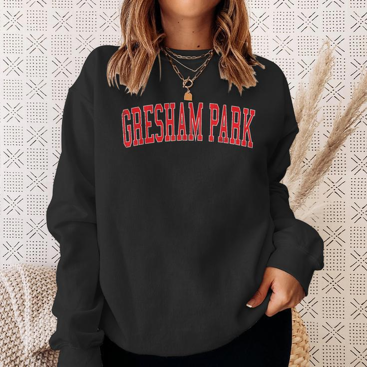 Vintage Gresham Park Ga Distressed Red Varsity Style Sweatshirt Gifts for Her