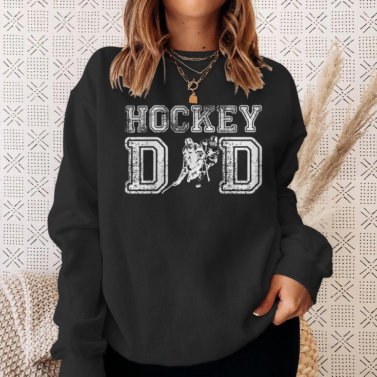 Vintage Ice Hockey Dad Player Daddy Fathers Day Cool Gift Sweatshirt Gifts for Her
