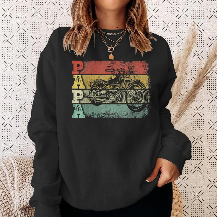 Vintage Motorcycle Papa Biker Motorcycle Rider Fathers Day Gift For Mens Sweatshirt Gifts for Her