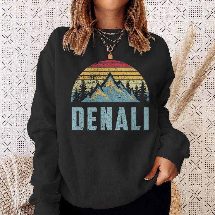 Vintage Mt Denali National Park Alaska Mountain Sweatshirt Gifts for Her