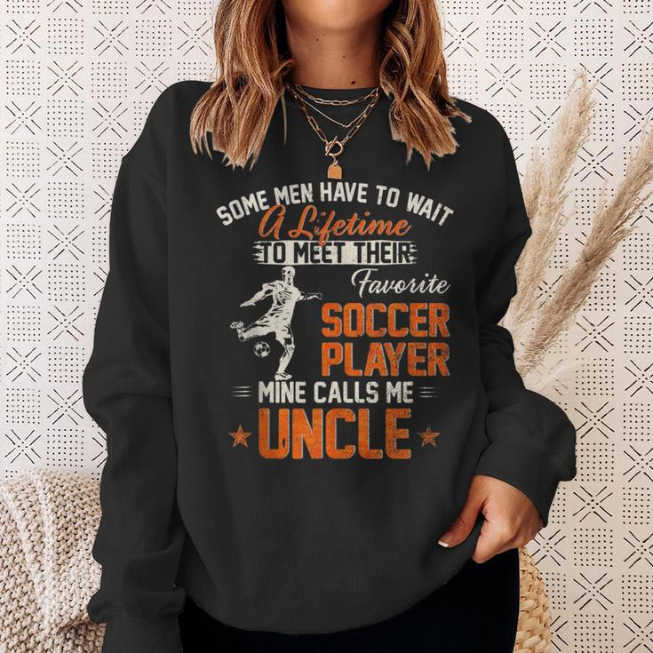 Vintage My Favorite Soccer Player Calls Me Uncle Football Sweatshirt Gifts for Her