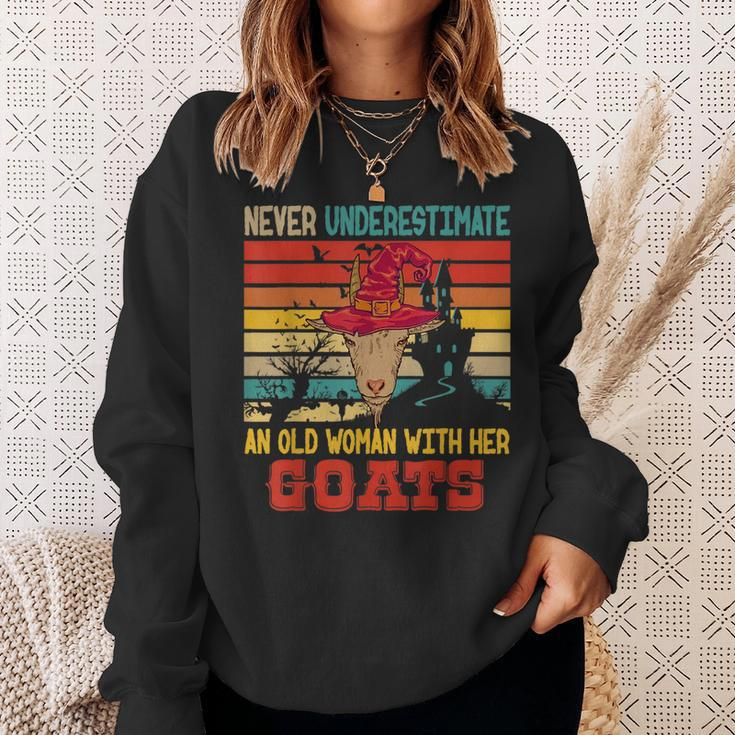 Vintage Never Underestimate An Old Woman With Her Goats Sweatshirt Gifts for Her