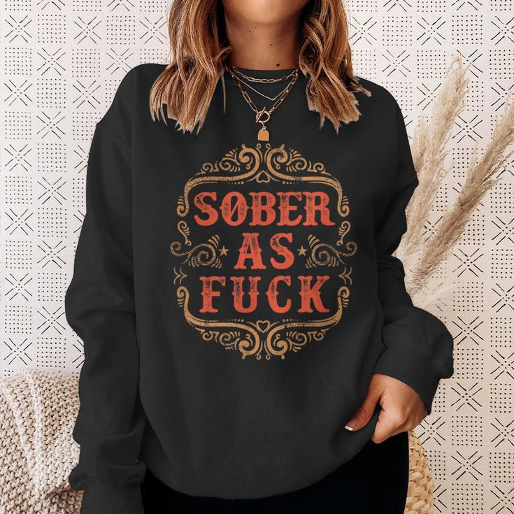 Vintage Sober As Fuck Clean Serene Steps To Recovery Sweatshirt Gifts for Her