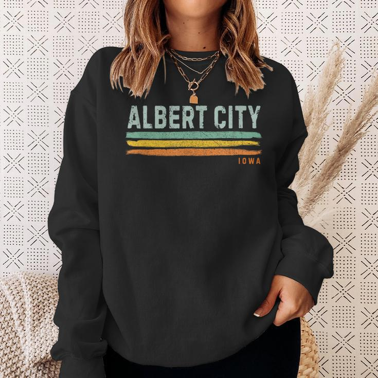 Vintage Stripes Albert City Ia Sweatshirt Gifts for Her