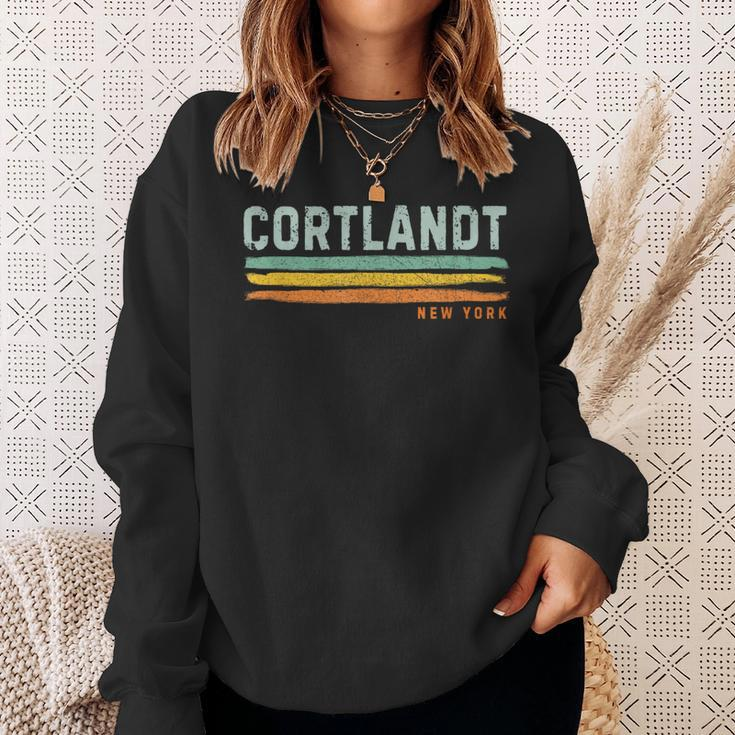 Vintage Stripes Cortlandt Ny Sweatshirt Gifts for Her